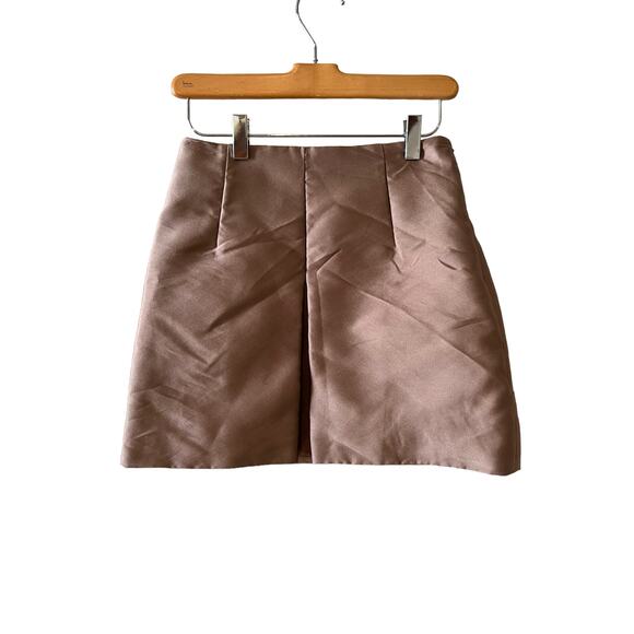 Marc Jacobs Metallic Bronze Inverted Pleat Micro Mini Skirt 0 - Picture 1 of 4
